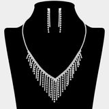 Cascading Fringe Rhinestone Necklace