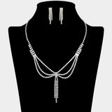 Layered Draped Rhinestone Tassel Necklace