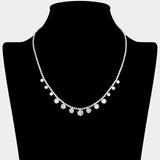Round CZ Stone Dangle Necklace