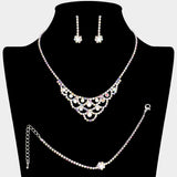 CZ Stone Paved Necklace Jewelry Set
