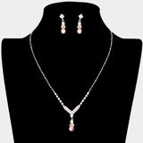 Teardrop Pendant Crystal Rhinestone Necklace