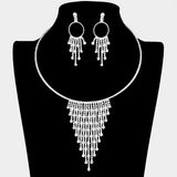 Bubble Stone Fringe Rhinestone Necklace