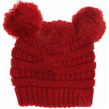 BABY Solid Double Pom C.C Beanie