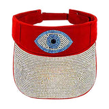 Bling Evil Eye Accented Visor Hat