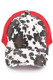 C.C COW PRINT CRISS CROSS PONYCAP