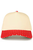 C.C Small Polka Dot Pattern Print Brim Two Tone Trucker Hat