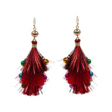 Christmas Triple Tassel Layered Dangle Earrings