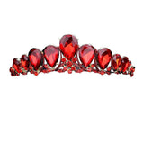 Crystal Glass Teardrop Cluster Princess Tiara