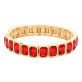 Women's Emerald Cut Stone Stretch Evening Bracelet 4th of July