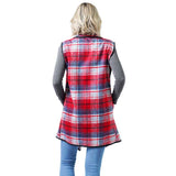 Fashionable Plaid Check Vest With Pocket
