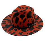 Faux Leather Band Cattle Patterned Panama Hat