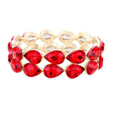 Women's Glass Crystal Teardrop Stretch Evening Bracelet