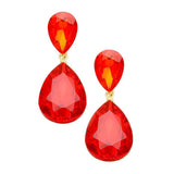 Women's Glass Crystal Teardrop Evening Dangle Earrings