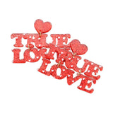 Glittered Heart TRUE LOVE Message Link Dangle Earrings