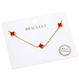 Gold Dipped Triple Quatrefoil Link Bracelet