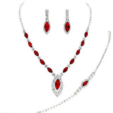 Marquise Rhinestone Necklace Jewelry Set