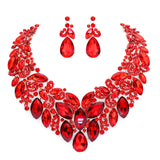Marquise Stone Cluster Accented Evening Necklace