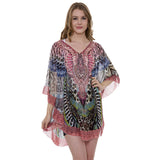 Mixed Print Cover Up Poncho
