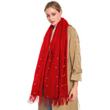 Pearl Embellished Solid Oblong Scarf