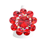 Round Crystal Flower Stretch Ring