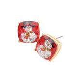 Snowman Cushion Square Stud Earring
