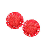 Swirl Raffia Centered Earrings