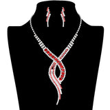 Swirl Rhinestone Pave Necklace