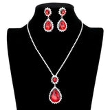 Teardrop Accented Rhinestone Necklace