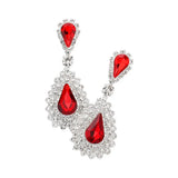 Teardrop Stone Dangle Evening Earrings