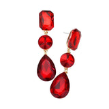 Triple Crystal Rhinestone Evening Earrings