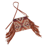 Western Pattern Tassel Crossbody Clutch Bag