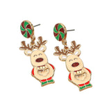 Whimsical Cute Holiday Reindeer Dangle Earrings