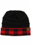 C.C Buffalo Check Cuff Knit Beanie
