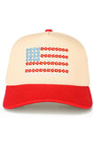 C.C Daisy Flower Pattern USA Flag Trucker Cap