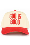 C.C GOD IS GOOD Embroidered Letter Two Tone Trucker Hat