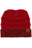 C.C Leopard Cuff Ribbed Beanie