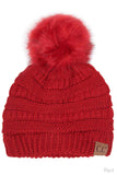 C.C Solid Color Knit Beanie With Pom