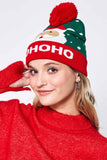 HOHOHO Santa Claus Christmas Holiday Pom Beanie