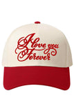 LOVE YOU FOREVER Letter on Two Tone Baseball Cap