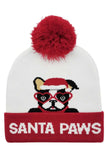 Santa Paws Christmas Holiday Pom Beanie