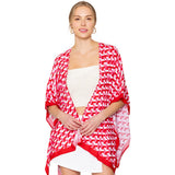 Geometric Pattern Print Ruana Poncho