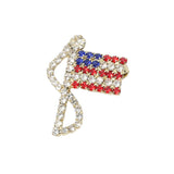 Rhinestone American USA Flag Pin Brooch