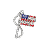 Rhinestone American USA Flag Pin Brooch