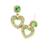 Rhinestone Pave Heart Cut out Earrings