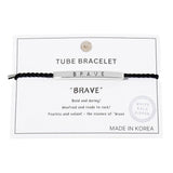 Gold Dipped BRAVE Bar Pointed Rope Pull Tie Bracelet