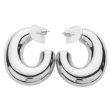 18K Gold Dipped Chunky Stainless Steel Hoop Earrings