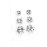 3Pairs Christmas Bow Stud Earrings