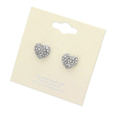 Crystal Pave Heart Stud Earrings