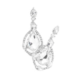 Crystal Rhinestone Teardrop Evening Earrings