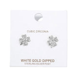 Cubic Zirconia Clover Stud Earrings